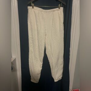 Cozy White Fleece Joggers